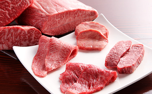 Selected red meats of the day.